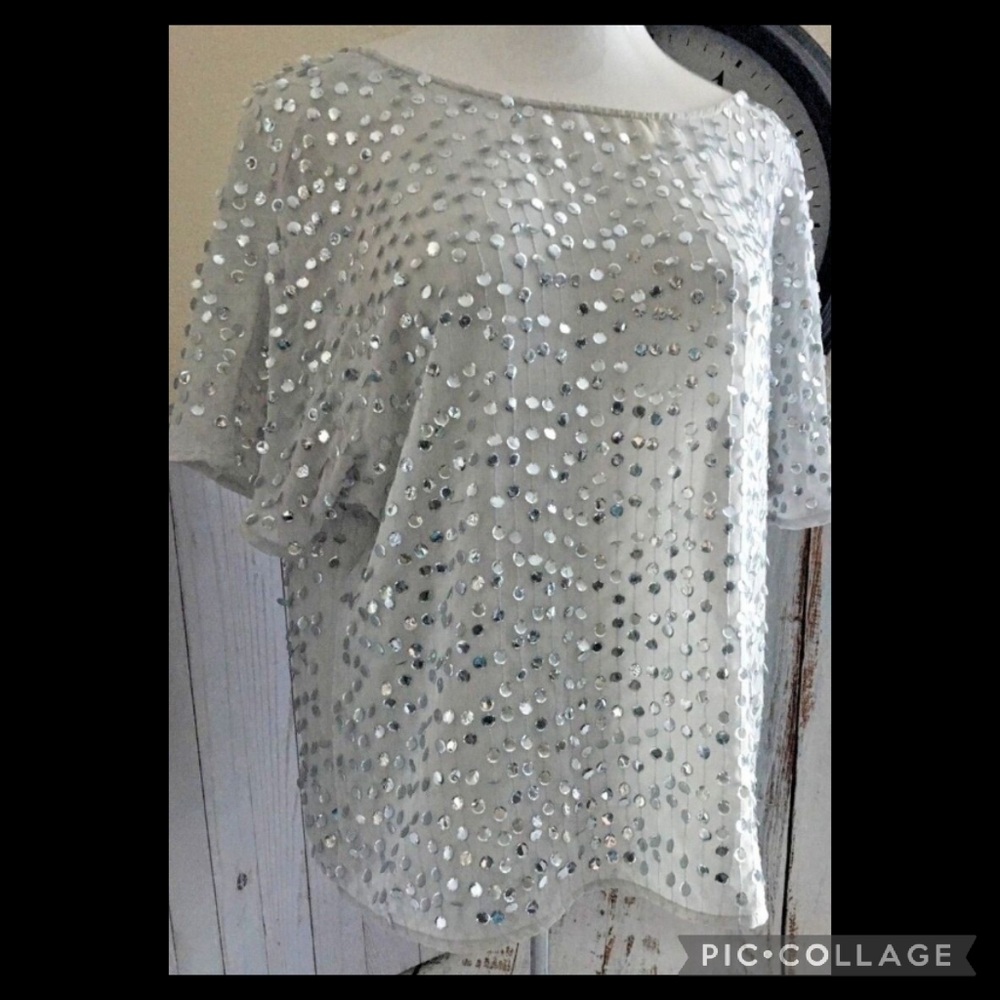 Silver sequence blouse🤩🤩🤩 - Picture 2 of 4